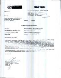 ACTA DE NOTIFICACION POR AVISO DE RESOLUCION 6532 de 28-05-2013