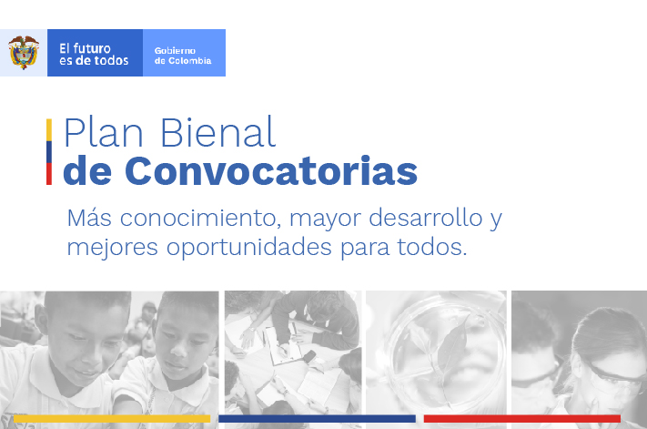 Imagen que indica Plan Bienal de Convocatorioas- colciencias Mineducacion