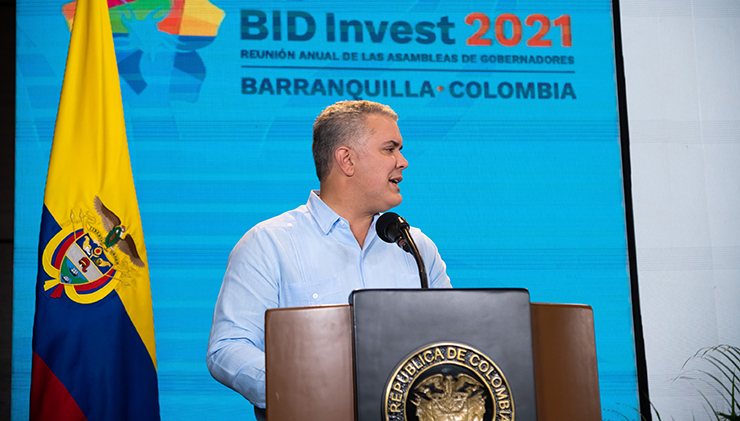 Presidente Iván Duque en la cumbre del BID en Barranquilla