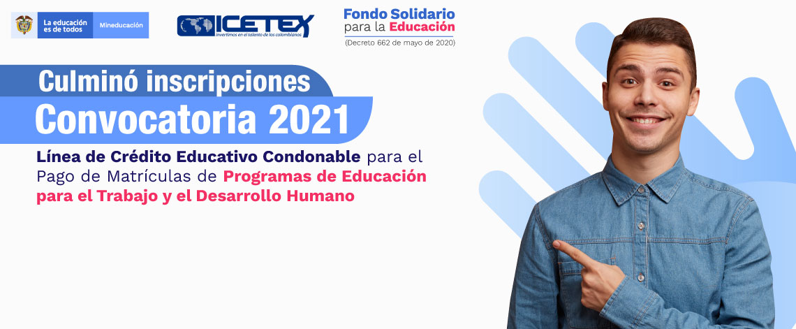 Banner sobre convocatoria para el pago de matrículas a jóvenes de Educación para el Trabajo Banner sobre convocatoria para el pago de matrículas a jóvenes de Educación para el Trabajo