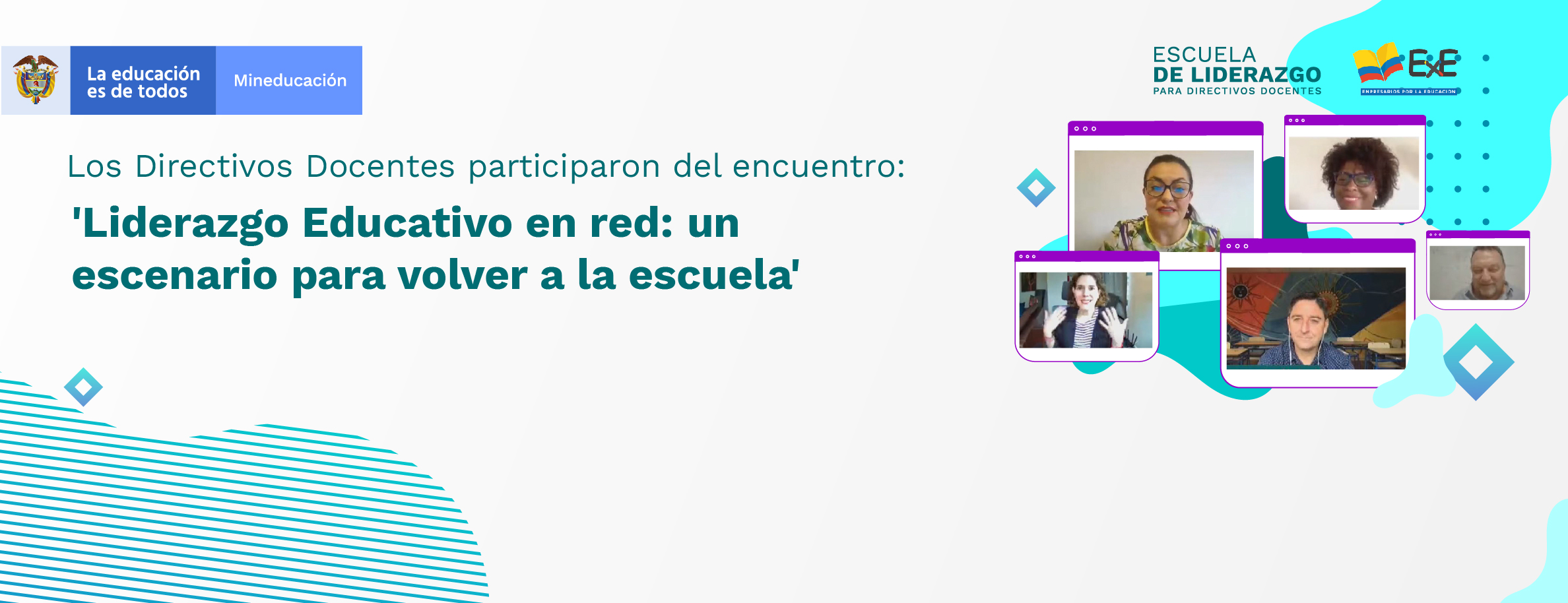 Imagen con los invitados al evento Liderazgo Educativo en red: un escenario para volver a la escuela