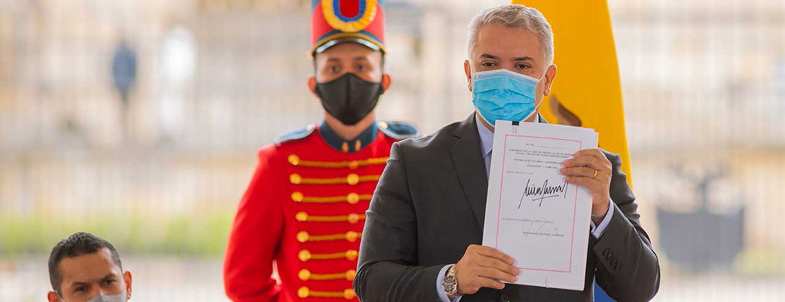 Presidente Iván Duque sanciona la Ley de Inversión Social