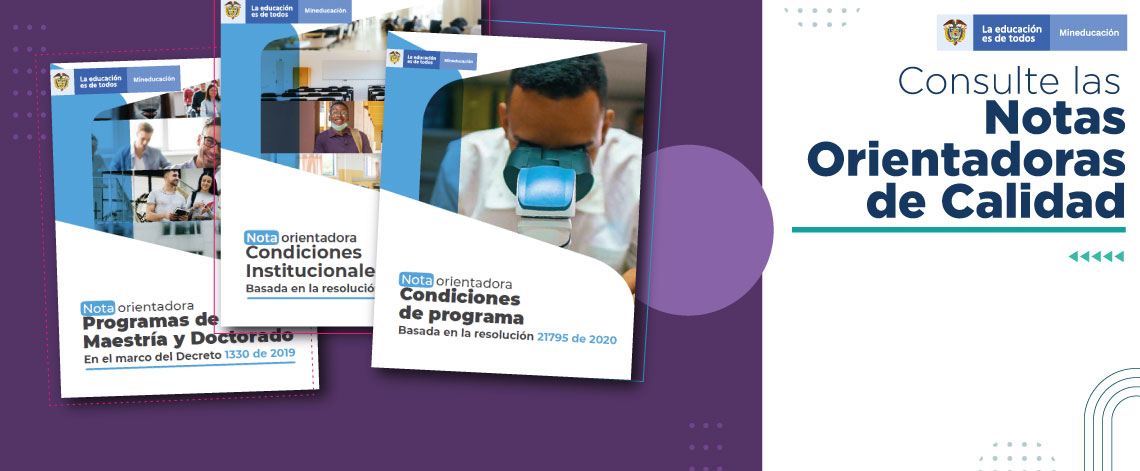 Las Notas Orientadoras de Calidad incluyen las condiciones que deberán cumplir las Instituciones y los Programas Las Notas Orientadoras de Calidad incluyen las condiciones que deberán cumplir las Instituciones y los Programas