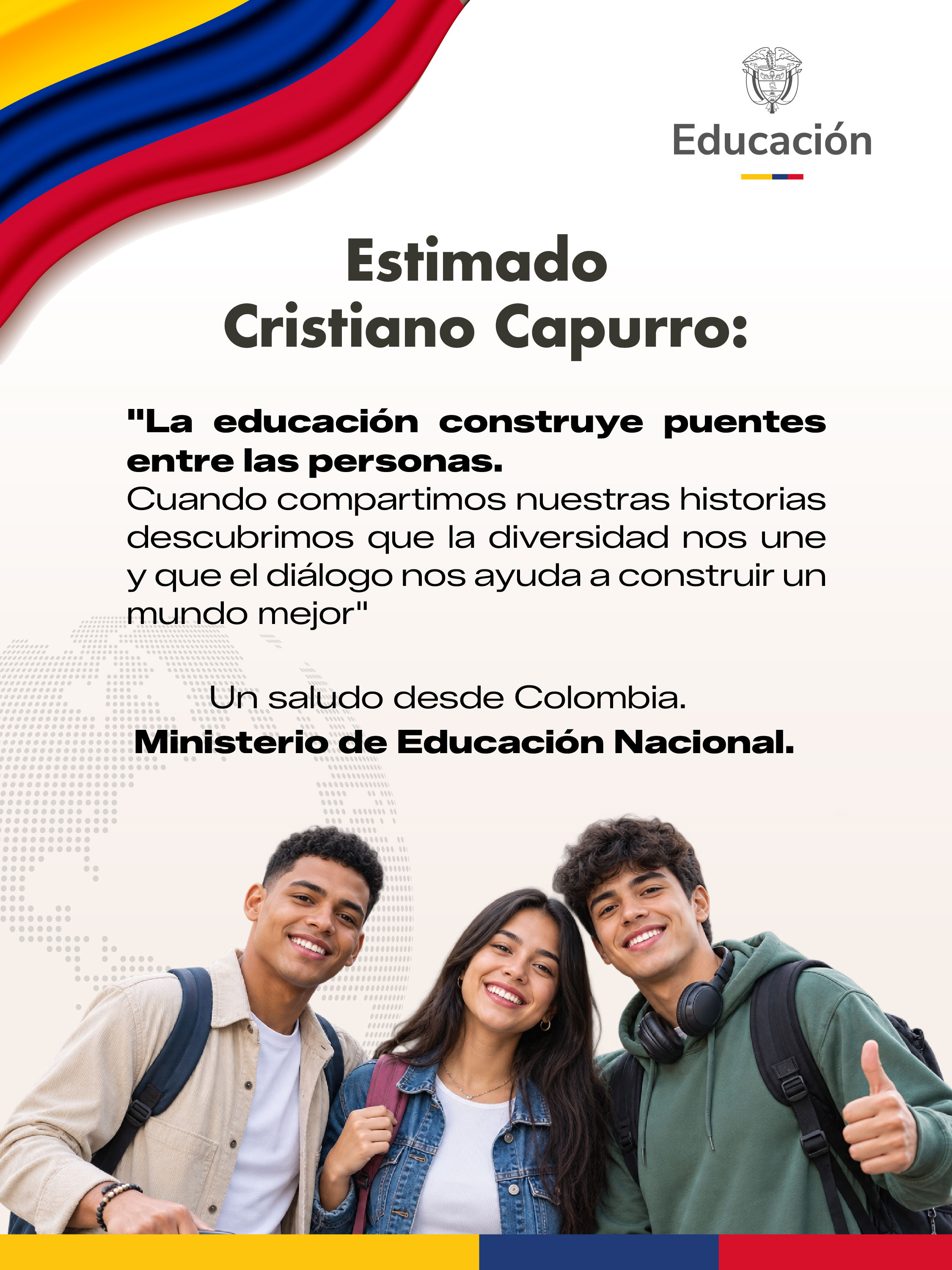 Postal para Cristiano Capurro en español