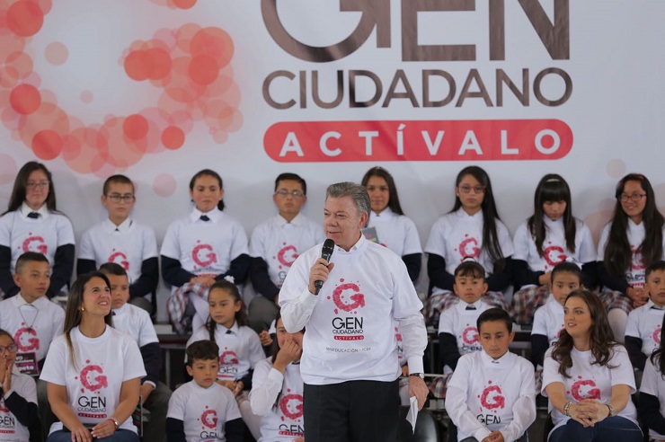 Presidente Juan Manuel Santos lanzó oficialmente la camapaña Gen Ciudadano desde la I.E. Leonardo Posada Pedraza, en la localidad de Bosa en Bogotá