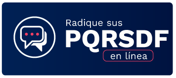 Banner que enlaza a Radique PQRSDF en línea
