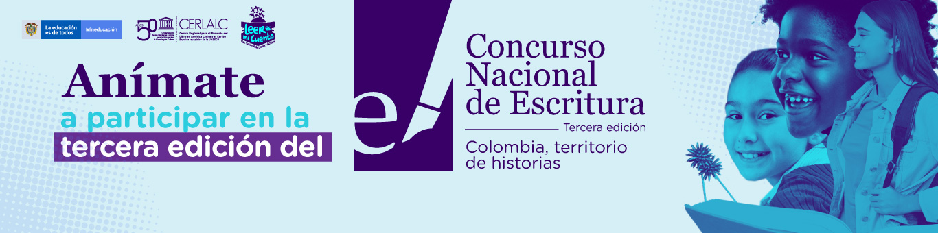 Banner con imagen de la convocatoria del Concurso Nacional de Escritura