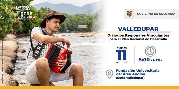 Diálogo Regional Vinculante a realizarse en Valledupar el 11 de octubre
