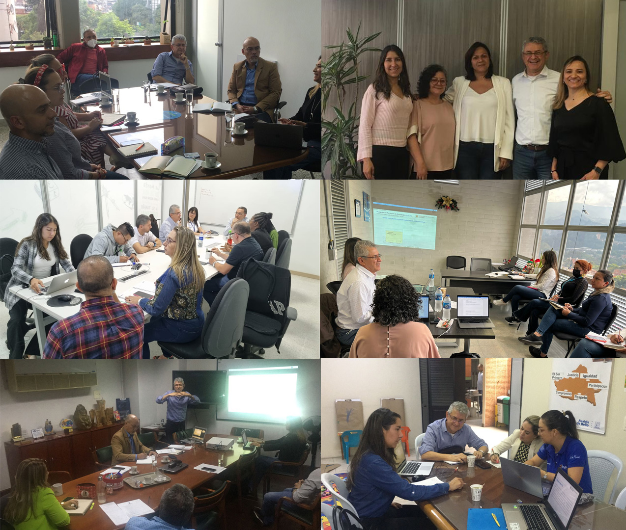 Collage de fotos reunion de PTA con Entitades Territorial de Antioquia