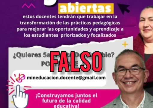 Imagen de convocatoria falsa