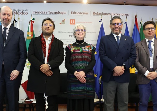 Viceministro de Educación Superior con representante de la  III Cumbre Académica y del Conocimiento CELAC–UE