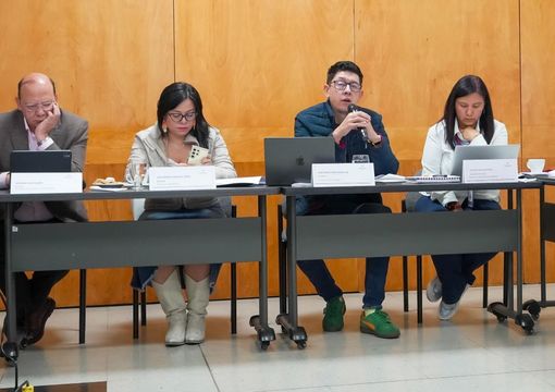 Ministro Daniel Rojas junto al ministro de Trabajo y la secretaría técnica del FOMAG