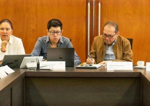 De izquierda a derecha: la secretaría general del Ministerio de Educación, Maritza Molina; el ministro de Educación, Daniel Rojas; el ministro de Trabajo, Antonio Sanguino y el ministro de Hacienda y Crédito Público, Germán Ávila.