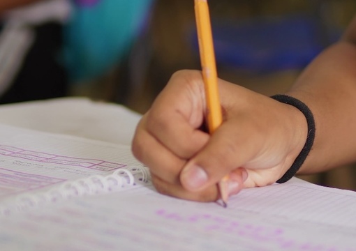 Foto de una mano escribiendo