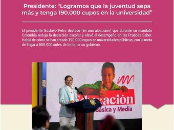 Presidente: "Logramos que la juventud sepa más y tenga 190.000 cupos en la universidad"