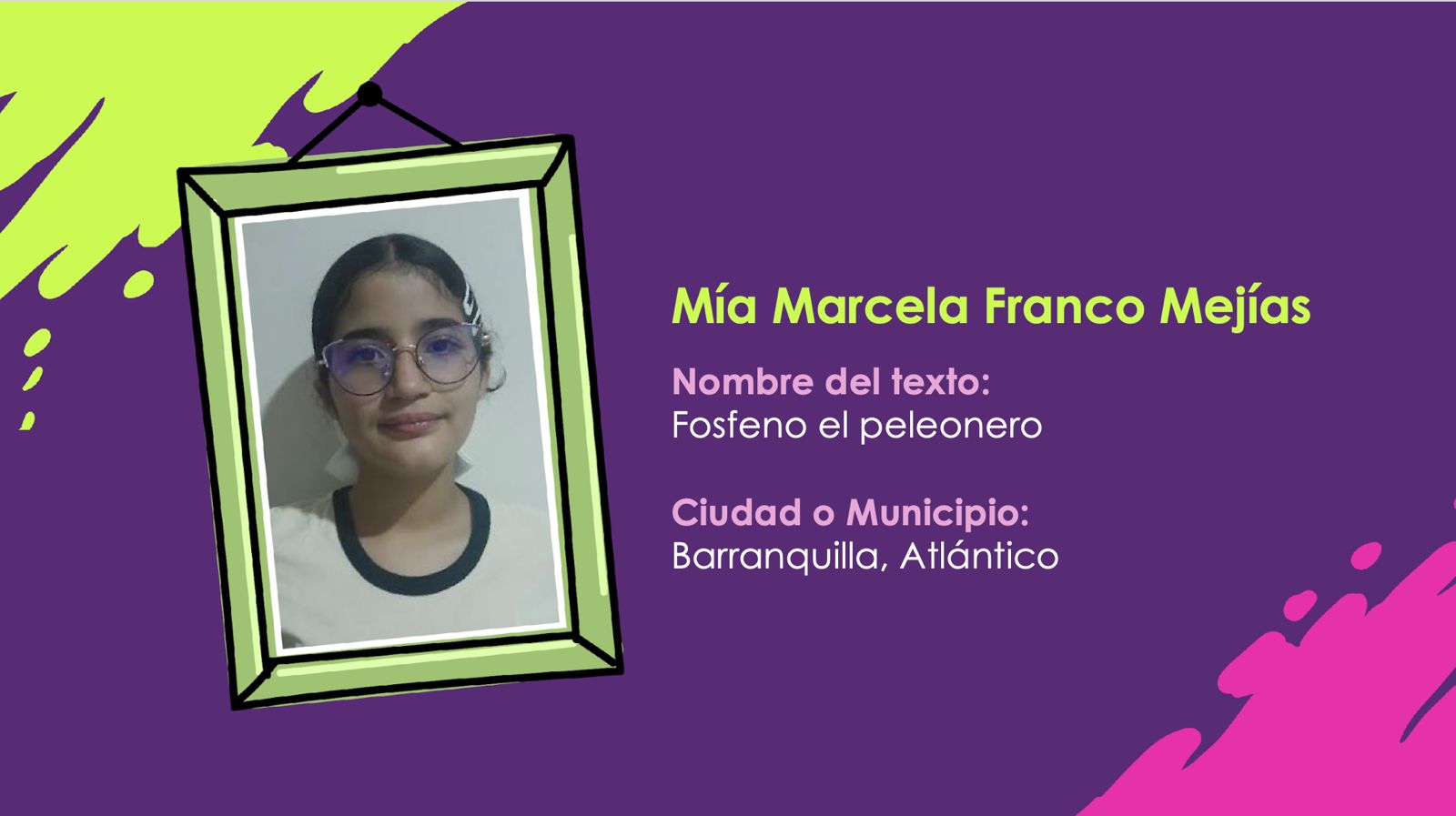 Foto de ganador del concurso nacional de escritura