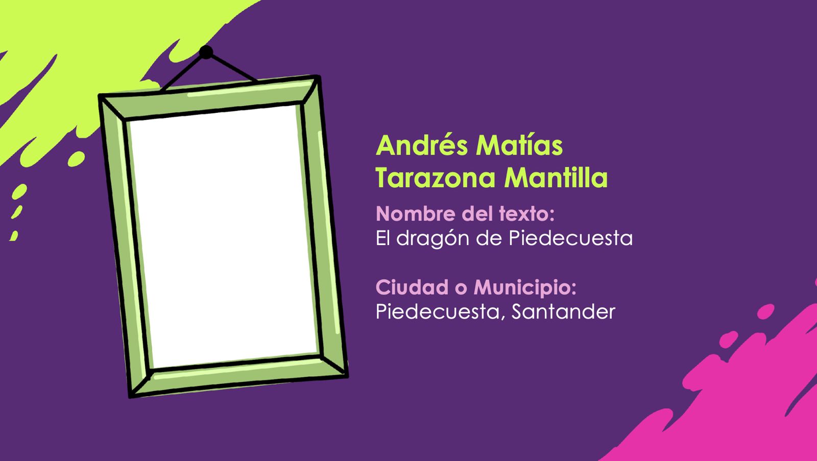 Imagen con informacion de ganador del concurso nacional de escritura