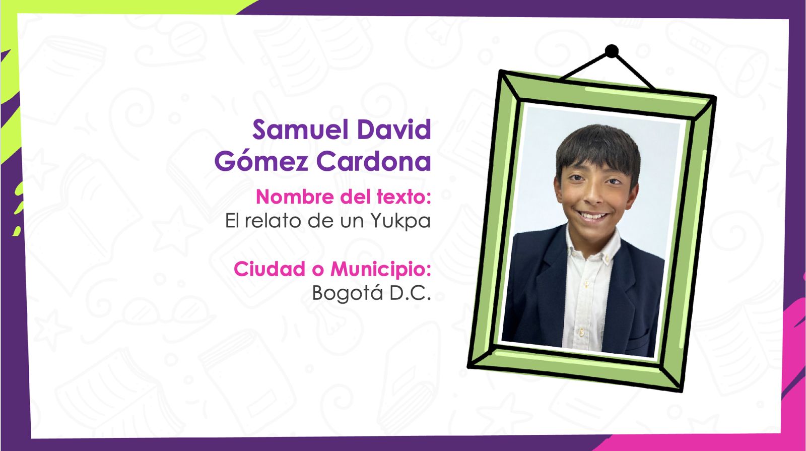 Imagen de ganador del concurso nacional de escritura