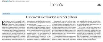 Justicia con la educación superior pública