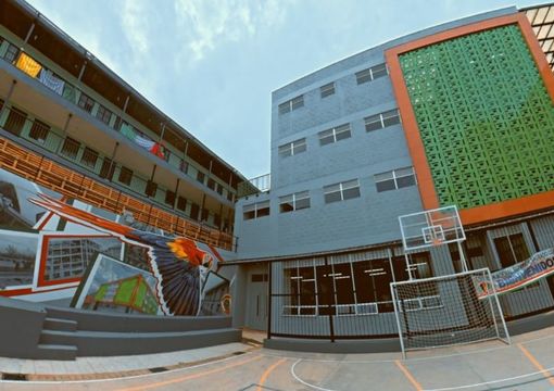 Fachada Institución Educativa Normal Superior Sagrado Corazón – Sede Principal, en el municipio de Riosucio (Caldas)