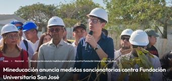 Mineducación anuncia medidas sancionatorias contra Fundación Universitaria San José