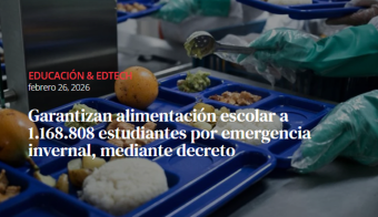 Garantizan alimentación escolar a 1.168.808 estudiantes por emergencia invernal, mediante decreto