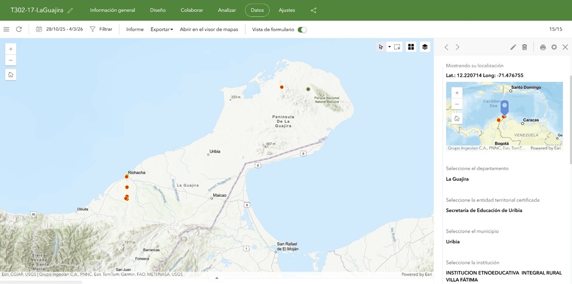 Sistema de geolocalización móvil del Ministerio de Educación Nacional