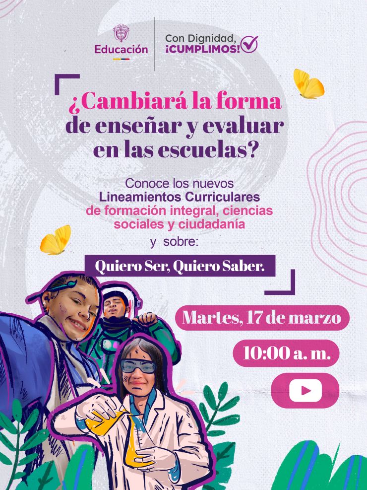 pieza de invitacion para un espacio del live de lineamientos de formacion integral