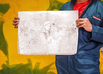 Murales que cuentan el país: estudiantes transforman el Ministerio de Educación en galería viva