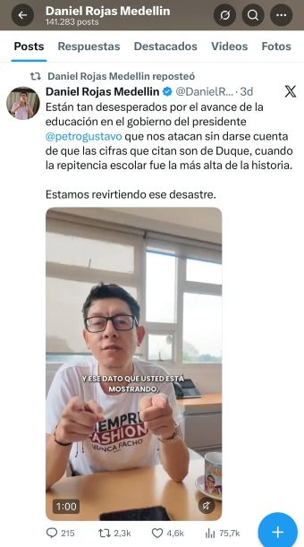 "Dato mata relato" : Ministro de Educación le responde a Juan Daniel Oviedo