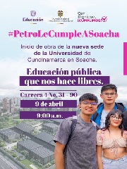 #PetroLeCumpleASoacha con una inversión de más de $10 mil millones para la nueva sede de la  @UCundinamarca
