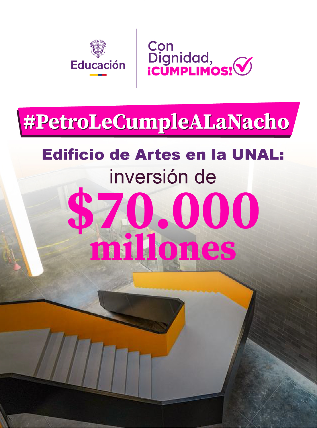 Edificio de Artes en la UNAL: inversión de $70.000 millones.