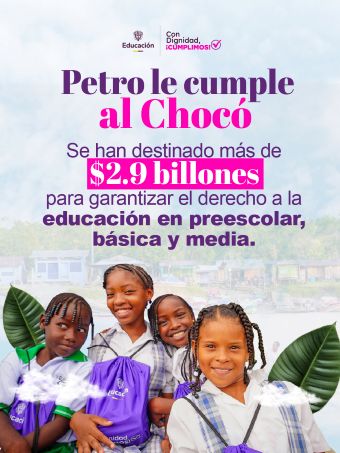 En el Día de la Afrocolombianidad celebramos el presupuesto real que se transforma en oportunidades para las aulas, en mejor infraestructura y en permanencia para la juventud del Chocó