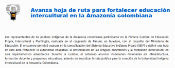 Avanza hoja de ruta para fortalecer educación intercultural en la Amazonía colombiana