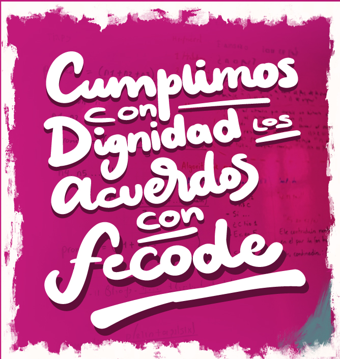 Botón Cumplimos con Dignidad los acuerdos con Fecode