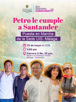 Este viernes, junto al presidente @petrogustavo, seguimos cumpliéndole a Santander con la puesta en marcha de la nueva sede de la UIS en Málaga