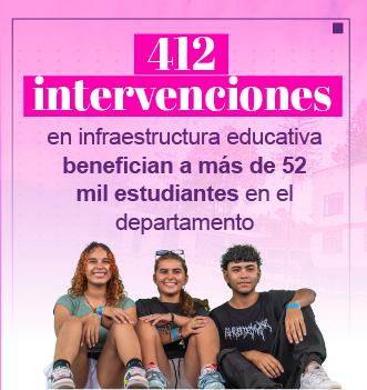 412 intervenciones en infraestructura educativa benefician a más de 52 mil estudiantes en el departamento