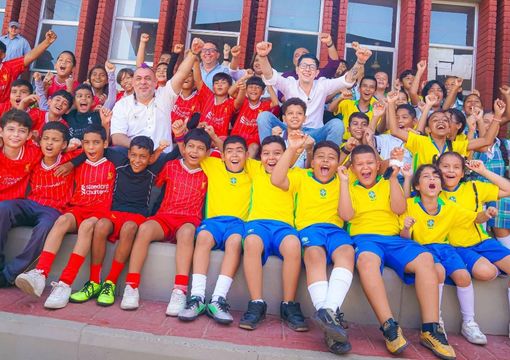Ministro Daniel Rojas y Director de la UaPA, junto a la comunidad estudiantil en la Institución Educativa Villa Olímpica del municipio de Galapa