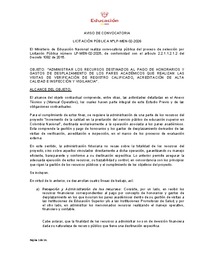 Descargue Aviso de Convocatoria