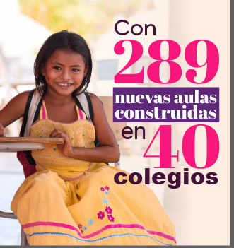 Con 289 nuevas aulas construidas en 40 colegios.