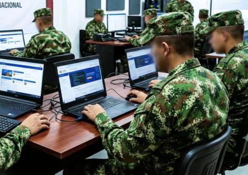 Foto de ejército en capacitación generada por Gemini IA