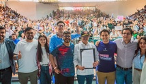 Presidente Gustavo Petro, Ministro de Educación Daniel Rojas Medellín, en la promulgación de la Ley 30 en Popayán