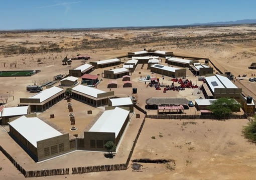 Imagen panorámica de colegio entregado en La Guajira