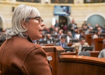 Viceministra de Educación Preescolar, Básica y Media, Gledy María Foliaco en la comisión accidental bicameral de seguimiento a la atención a los damnificados