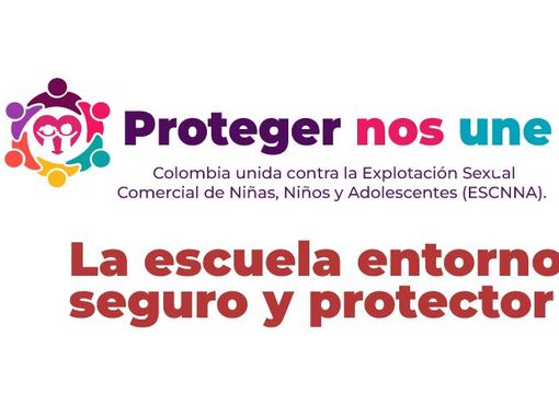 banner con imagen donde dice proteger nos une en contra de la explotacion sexual de ninas, ninos y adolescentes