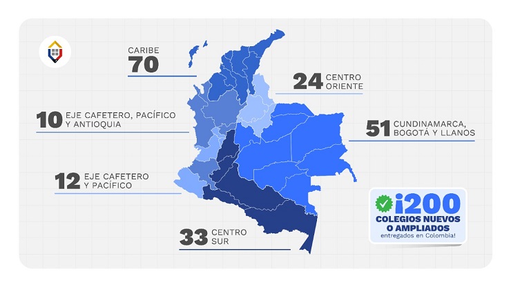 Mapa entregas de infraestructura educativa en el país Mapa entregas de infraestructura educativa en el país