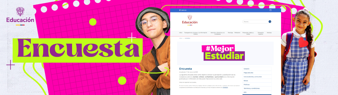 Banner relacionado con la encuesta del sitio web Banner relacionado con la encuesta del sitio web