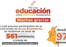 El Ministerio de Educación recibió 561 aportes de la ciudadanía para el proyecto de Ley Estatutaria de Educación